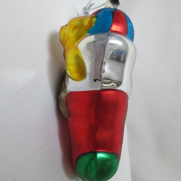 Department 56 Vintage mercury blown glass Teddy Bear in Stocking large Ornament - Picture 8 of 8